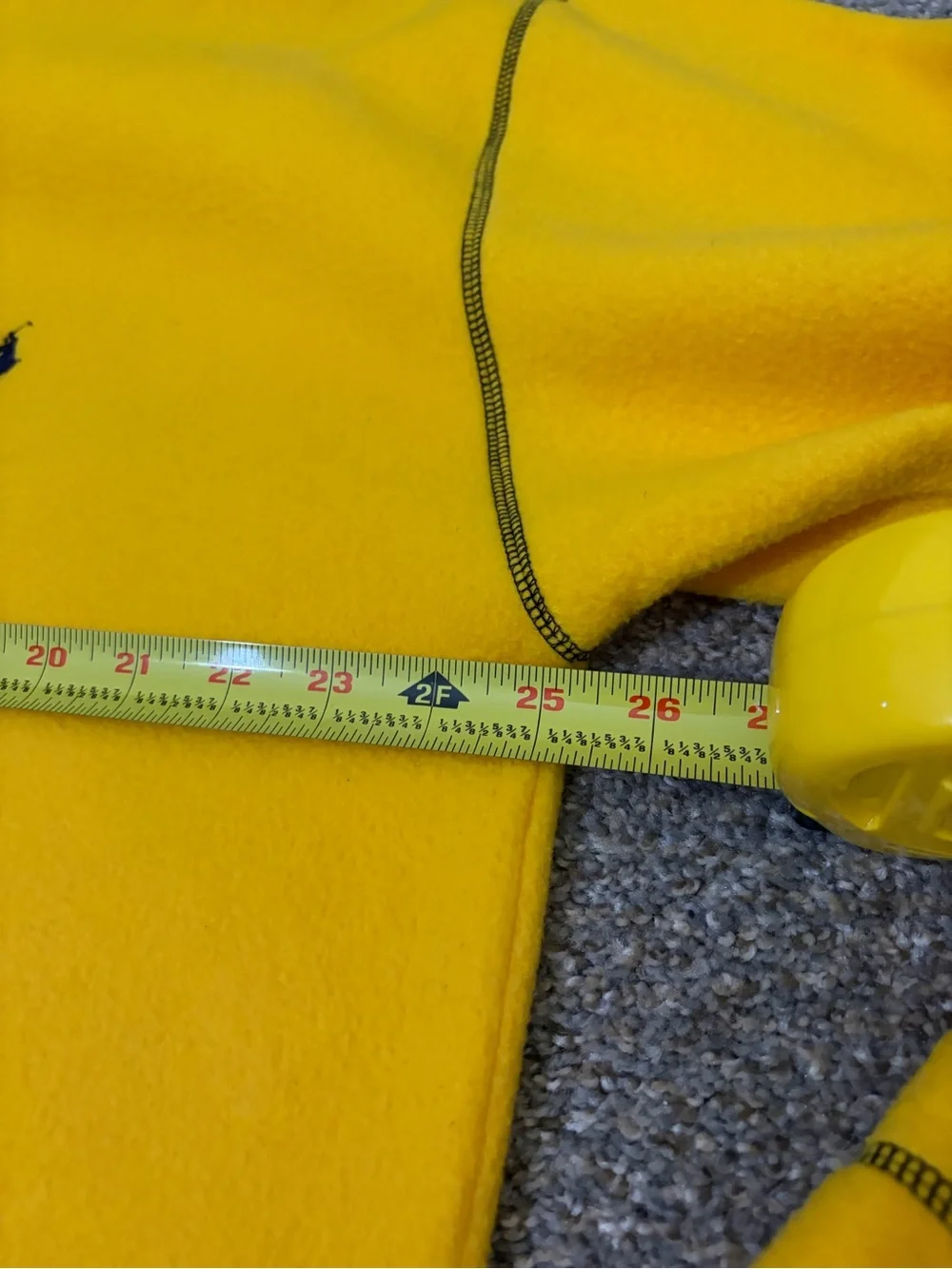 Vintage Ralph Lauren Yellow V-Neck Fleece Sweater